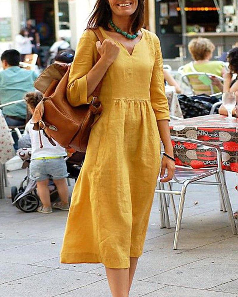Annika | Midikleid mit V-Ausschnitt für Damen - Elle Zürich