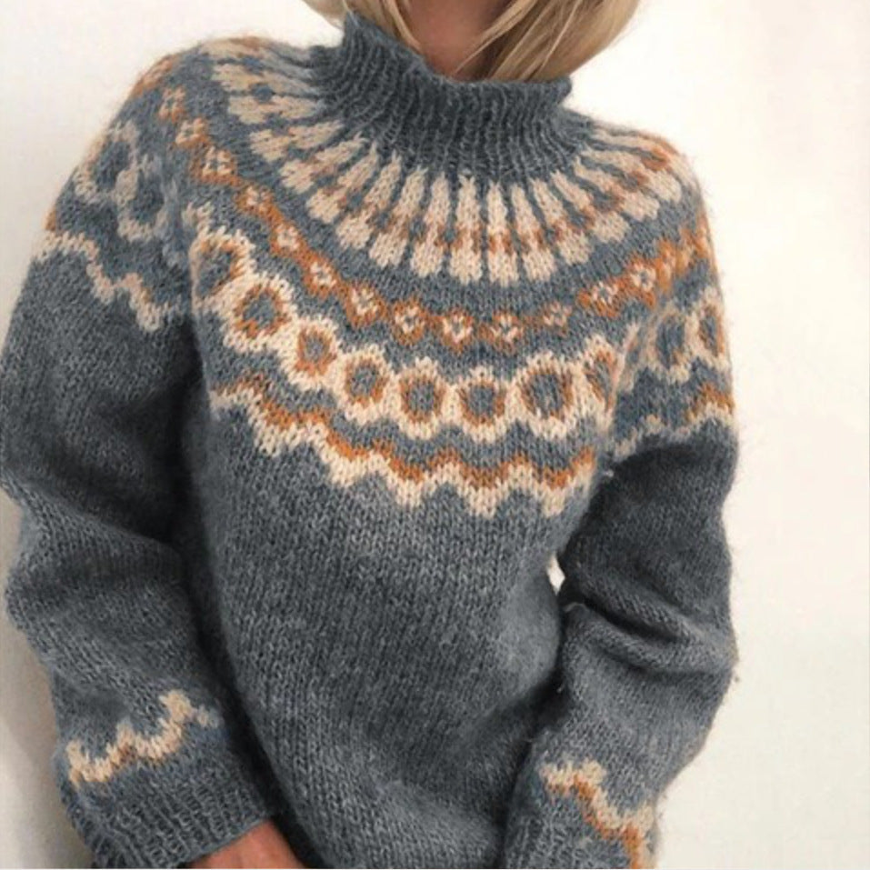 Eva | Damen Winter Strickpullover mit Hohem Kragen - Elle Zürich