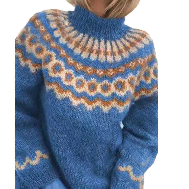 Eva | Damen Winter Strickpullover mit Hohem Kragen - Elle Zürich