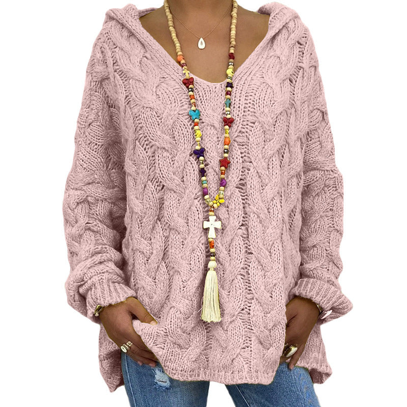Helene | Damen Winter Zopfmuster-Kapuzenpullover - Elle Zürich