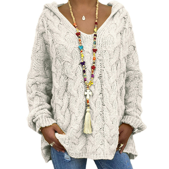 Helene | Damen Winter Zopfmuster-Kapuzenpullover - Elle Zürich