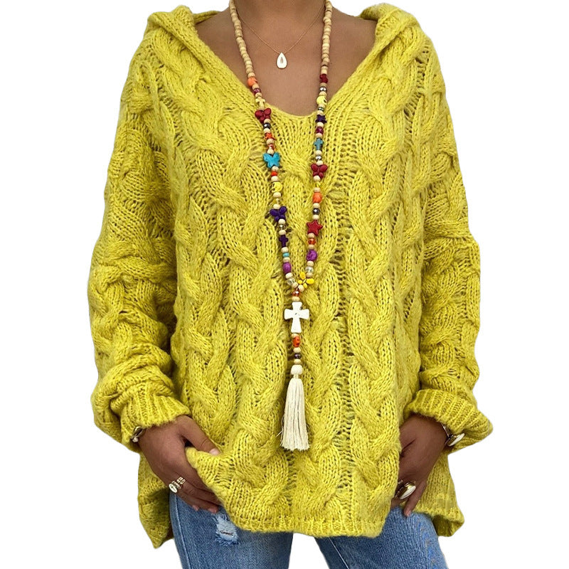 Helene | Damen Winter Zopfmuster-Kapuzenpullover - Elle Zürich
