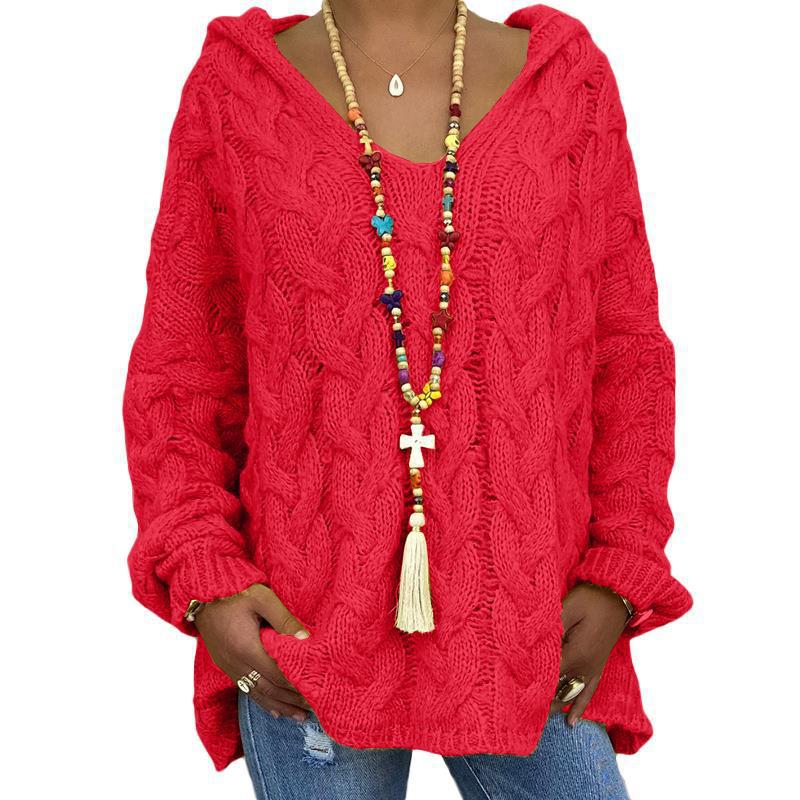 Helene | Damen Winter Zopfmuster-Kapuzenpullover - Elle Zürich