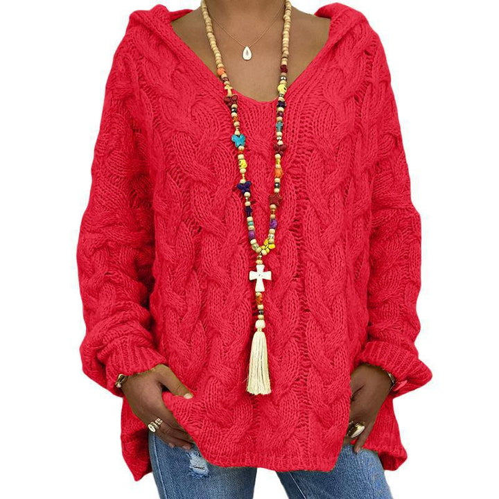 Helene | Damen Winter Zopfmuster-Kapuzenpullover - Elle Zürich