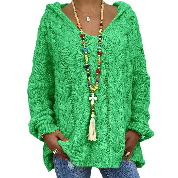 Helene | Damen Winter Zopfmuster-Kapuzenpullover - Elle Zürich