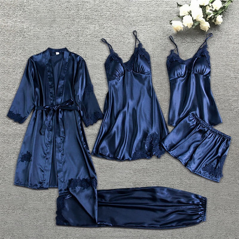 Jana | Damen Satin Spitzen Lingerie Schlafanzug Set - Elle Zürich