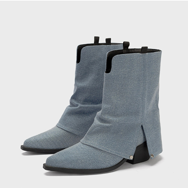 Andrea | Damen Winter-Denimstiefel mit spitzer Zehenpartie - Elle Zürich