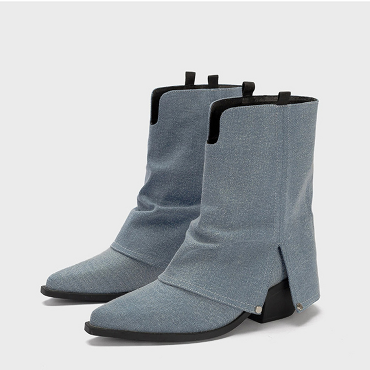 Andrea | Damen Winter-Denimstiefel mit spitzer Zehenpartie - Elle Zürich