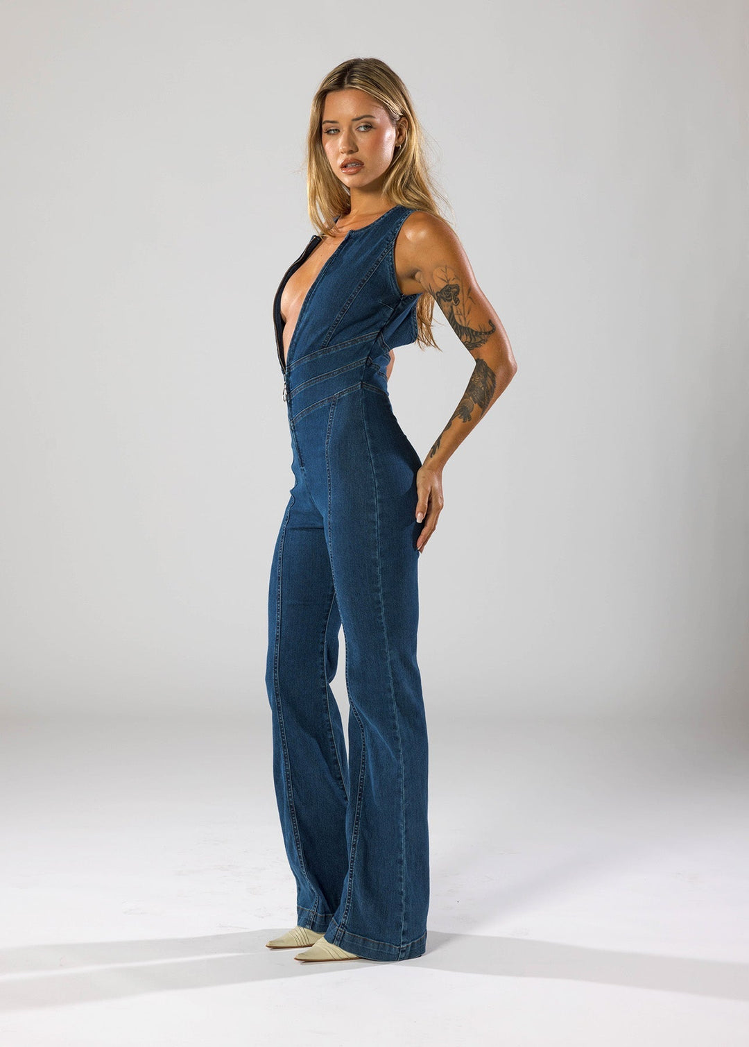 Verena | Stilvoller Jeans-Jumpsuit mit Reißverschluss - Elle Zürich