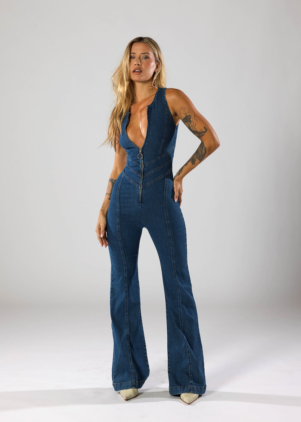 Verena | Stilvoller Jeans-Jumpsuit mit Reißverschluss - Elle Zürich
