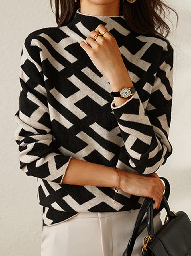 Daniela | Lässiger Geometrischer Pullover für Damen - Elle Zürich