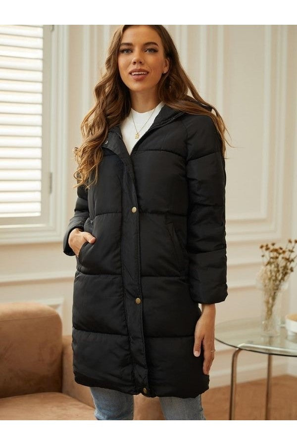 Laura | Damen Winter-Steppmantel mit Kapuze - Elle Zürich