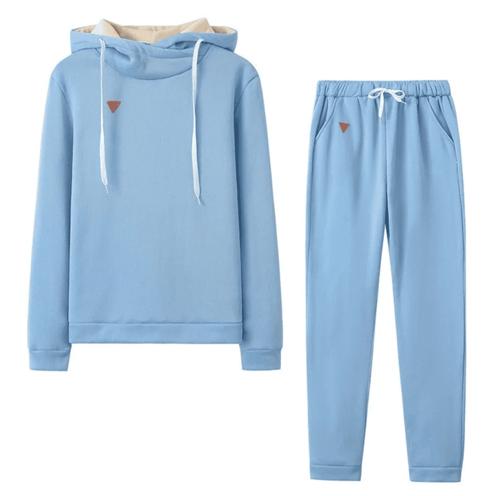 Martina | Damen Lässiger Trainingsanzug mit Hochkragen Kapuzenpullover - Elle Zürich