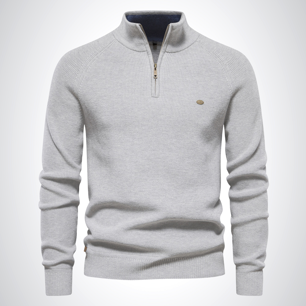 Aiden | Baumwoll-Halbreißverschluss-Pullover - Elle Zürich