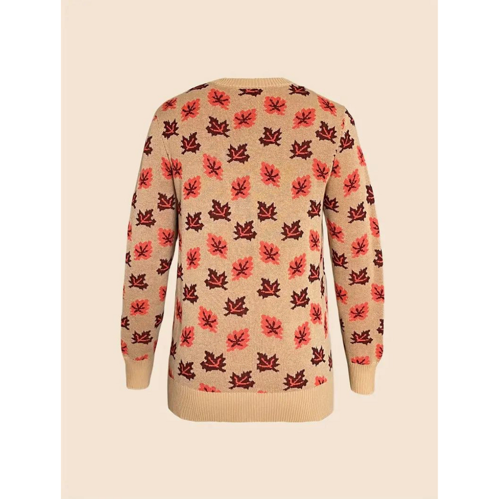 Jacqueline | Damen Winterpullover mit Blattmuster - Elle Zürich
