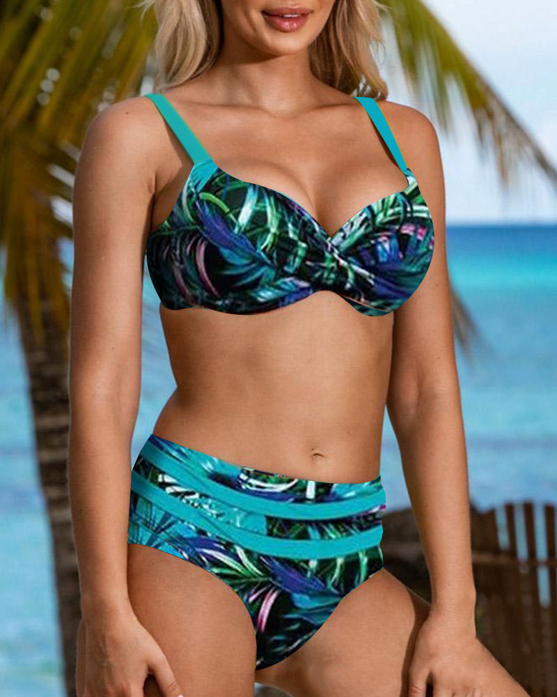 Lara | Sommerlicher Bikini mit Blattmuster - Elle Zürich
