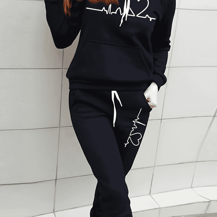 Petra | Damen Lässiges Hoodie Set mit Love Print - Elle Zürich