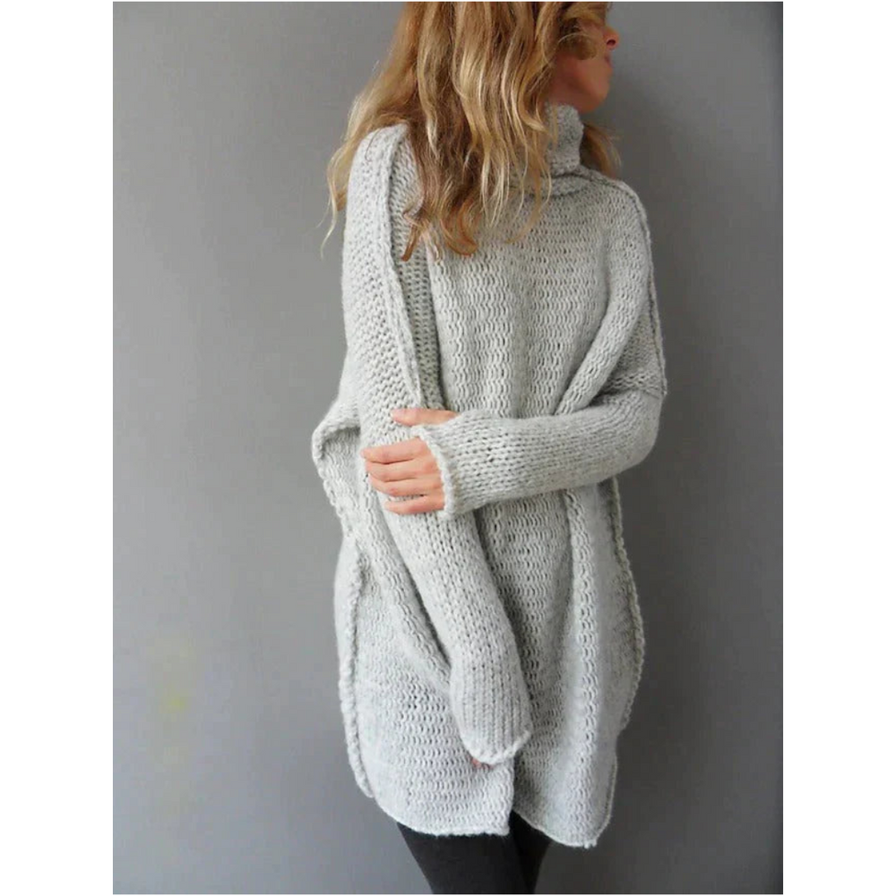 Helga | Damen Oversize Rollkragenpullover mit Seitenschlitzen - Elle Zürich