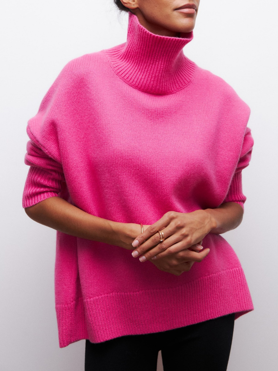 Emma | Damen Oversize Rollkragen Winter Strickpullover - Elle Zürich