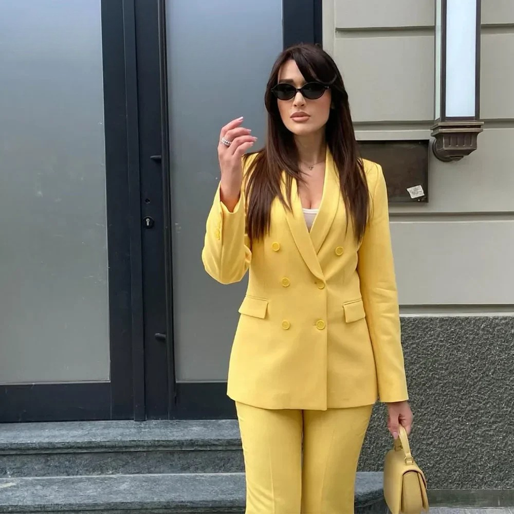 Lydia | Schickes Formelles Anzugset mit Tailliertem Langen Blazer für Damen