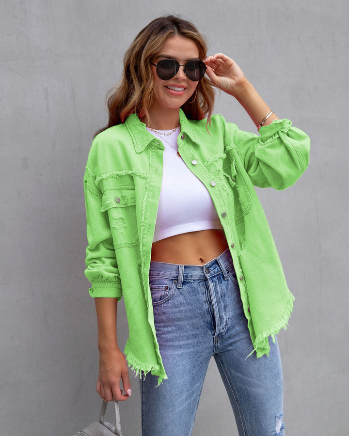 Pauline | Damen Winter Used-Jeansjacke - Elle Zürich