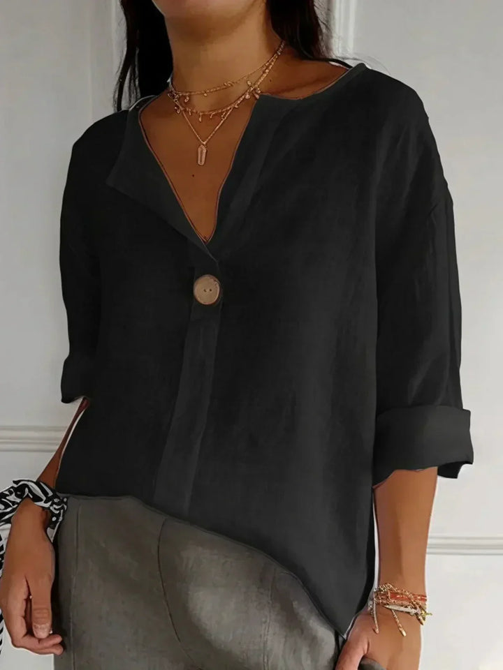 Freja | Lässige Bluse mit V-Ausschnitt für einen entspannten Look - Elle Zürich
