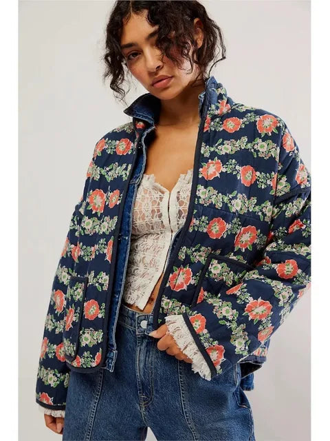 Jacqueline| Frühlingsjacke mit Blumenprint Damen - Elle Zürich