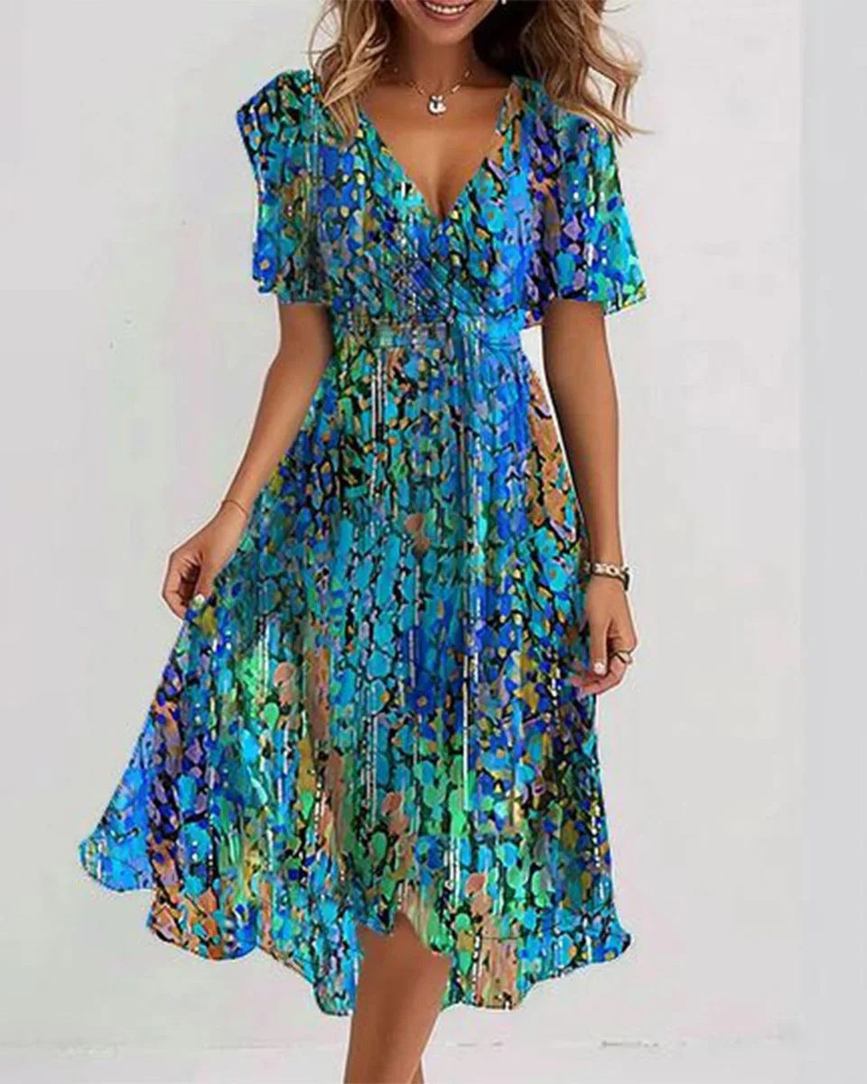 Nicole | Elegantes Sommerkleid mit Kurzarm Damen - Elle Zürich