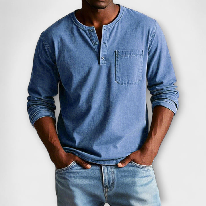 Fabian | Herren Freizeit Langarm Hemd mit Knöpfen