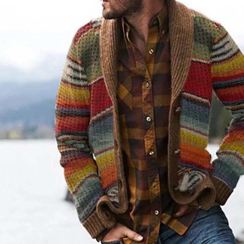 Heinrich | Herren Vintage Gestreifter Strickcardigan - Elle Zürich
