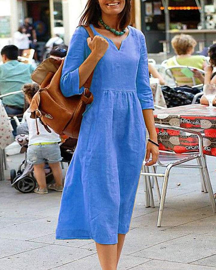 Annika | Midikleid mit V-Ausschnitt für Damen - Elle Zürich