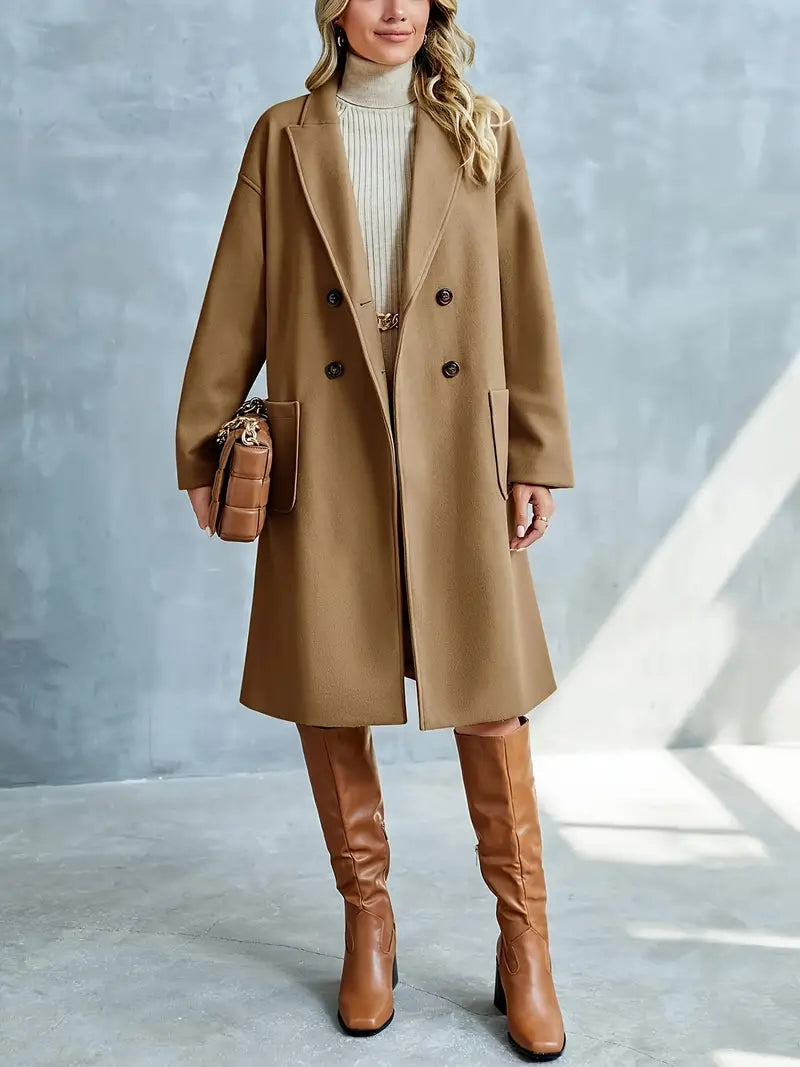 Victoria | Damen Winter-Doppelreihermantel mit Taschen - Elle Zürich