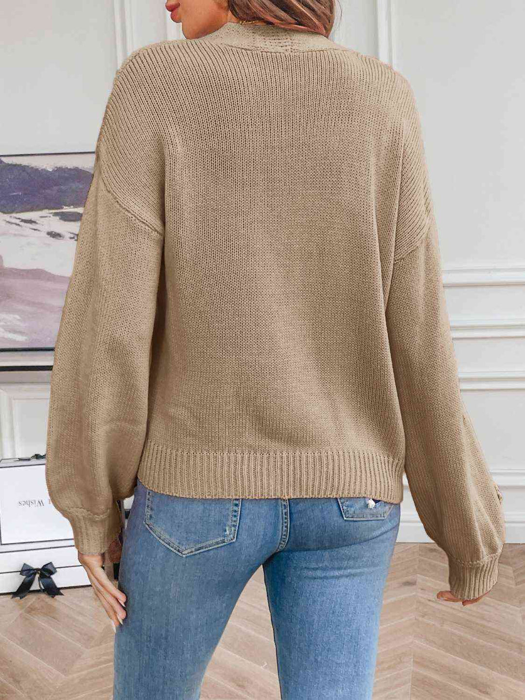 Michaela | Damen Winter-Cardigan mit Blumenstickerei - Elle Zürich