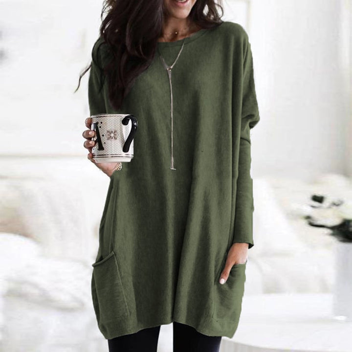 Stefanie | Bequemer Langer Pullover mit Taschen - Elle Zürich