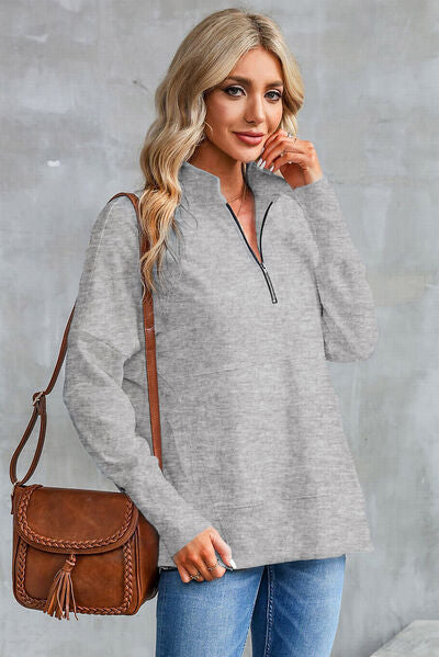 Claudia | Damen Winterstrickpullover mit Reißverschluss und langen Ärmeln - Elle Zürich