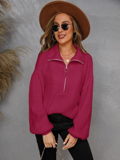 Daniela | Lässiger Halber Reißverschluss Pullover Damen - Elle Zürich