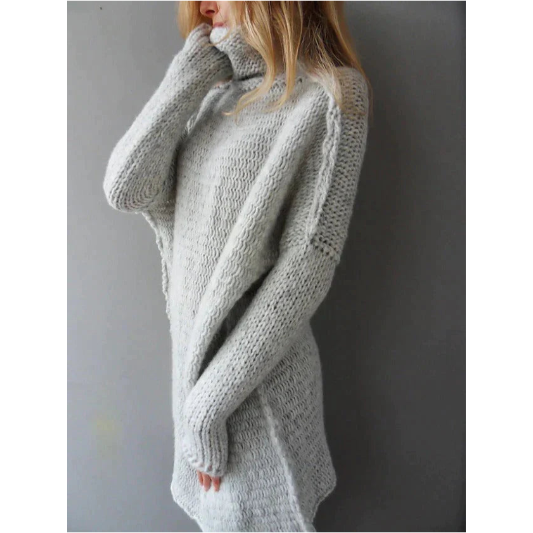 Helga | Damen Oversize Rollkragenpullover mit Seitenschlitzen - Elle Zürich