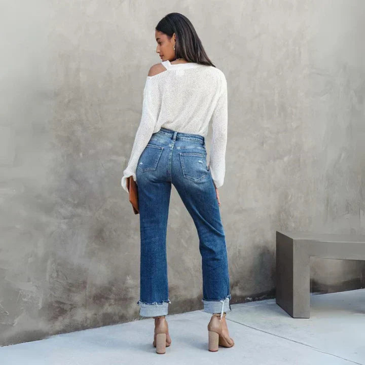 Gudrun | Stilvolle lässige Jeans mit Used-Look - Elle Zürich