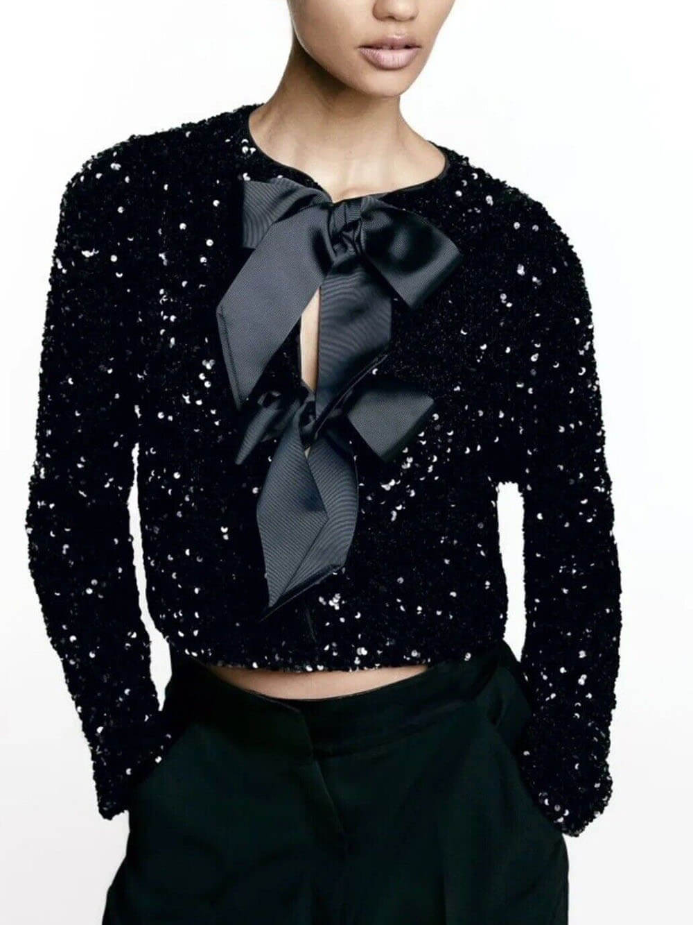 Franziska | Damen Winter Elegante Jacke mit Schleifen - Elle Zürich
