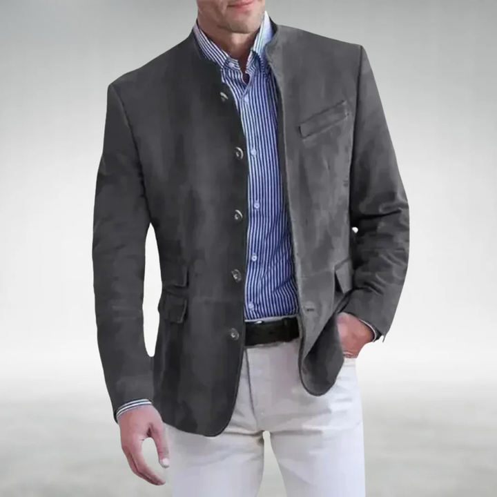 Jules | Eleganter Herren-Blazer mit Stehkragen und Knopfleiste