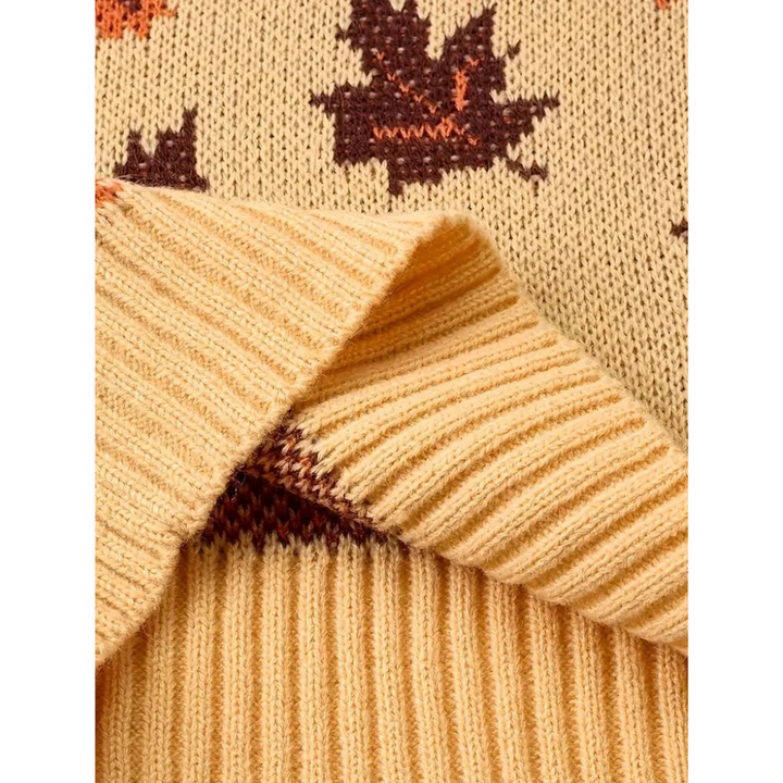 Jacqueline | Damen Winterpullover mit Blattmuster - Elle Zürich