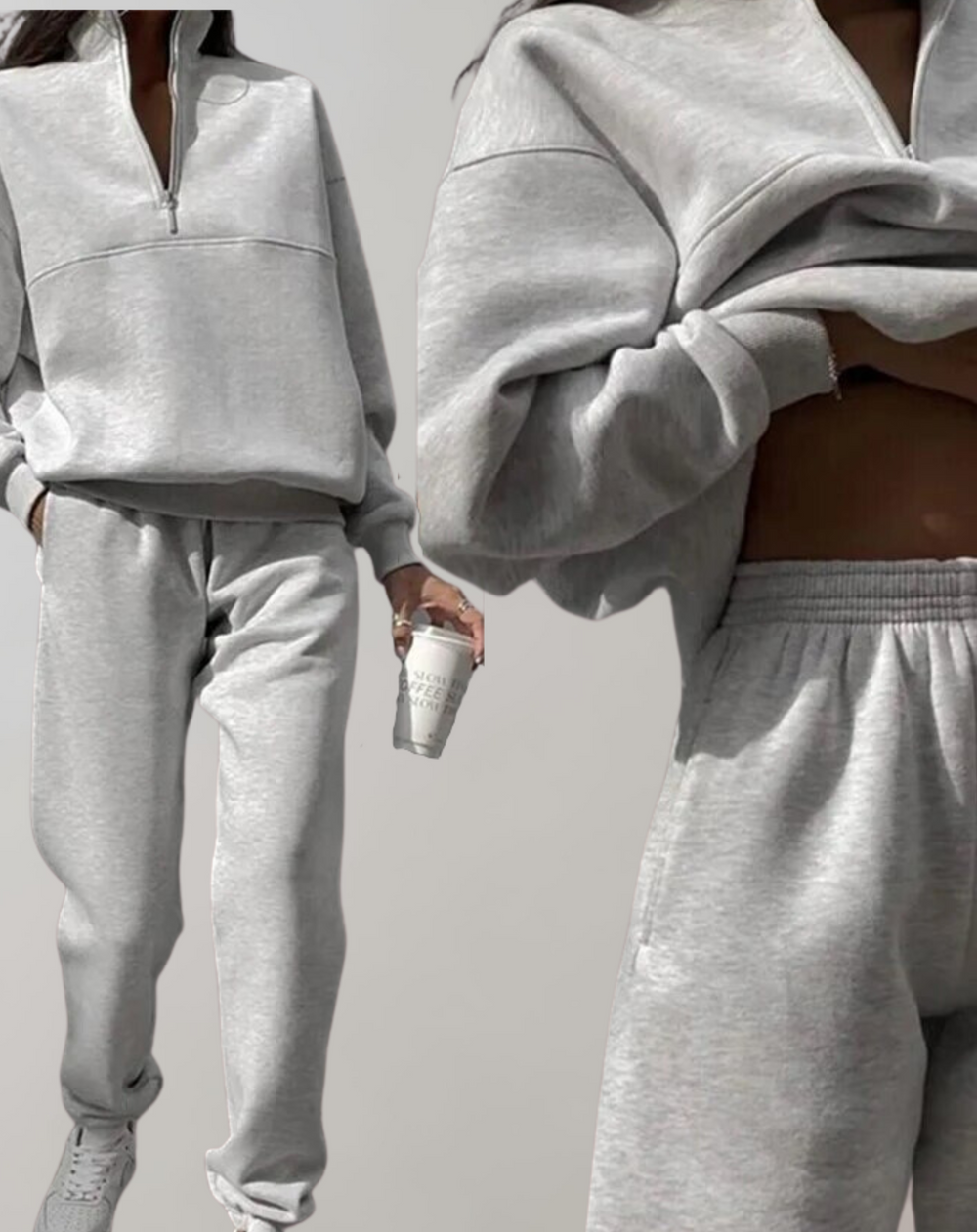 Maria | Damen Half-Zip Loungewear Set mit lockerer Passform - Elle Zürich