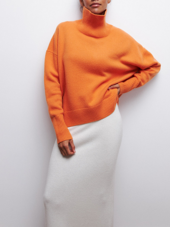 Emma | Damen Oversize Rollkragen Winter Strickpullover - Elle Zürich