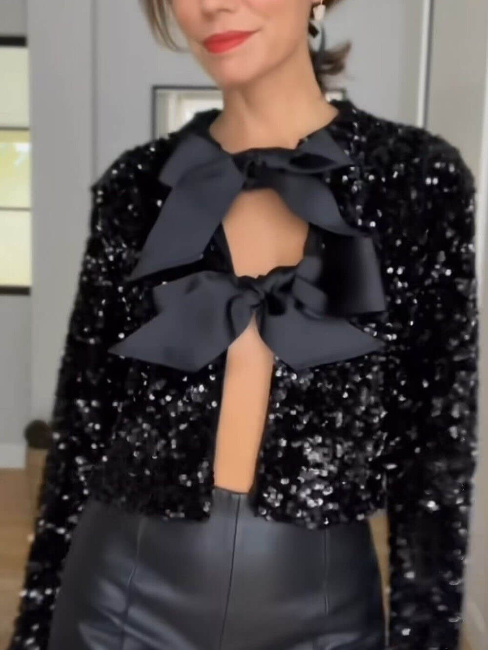Franziska | Damen Winter Elegante Jacke mit Schleifen - Elle Zürich