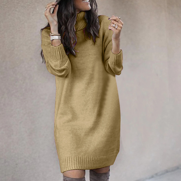 Annika | Damen Winter-Strickkleid mit Rollkragen - Elle Zürich