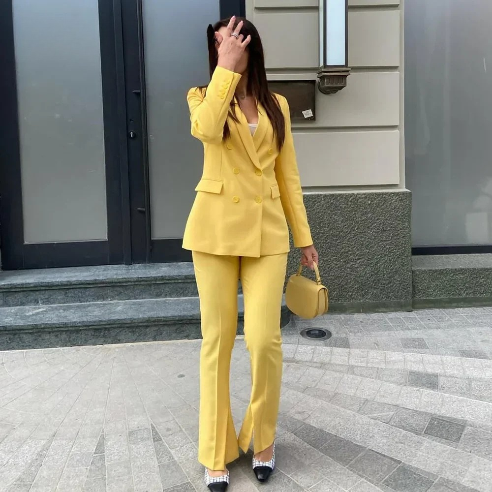 Lydia | Schickes Formelles Anzugset mit Tailliertem Langen Blazer für Damen