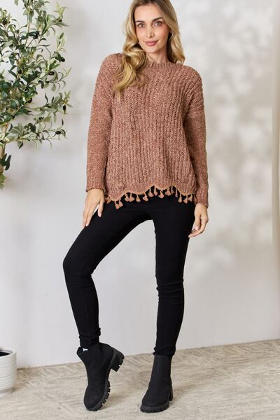 Doris | Damen Winterpullover mit Fransenabschluss - Elle Zürich