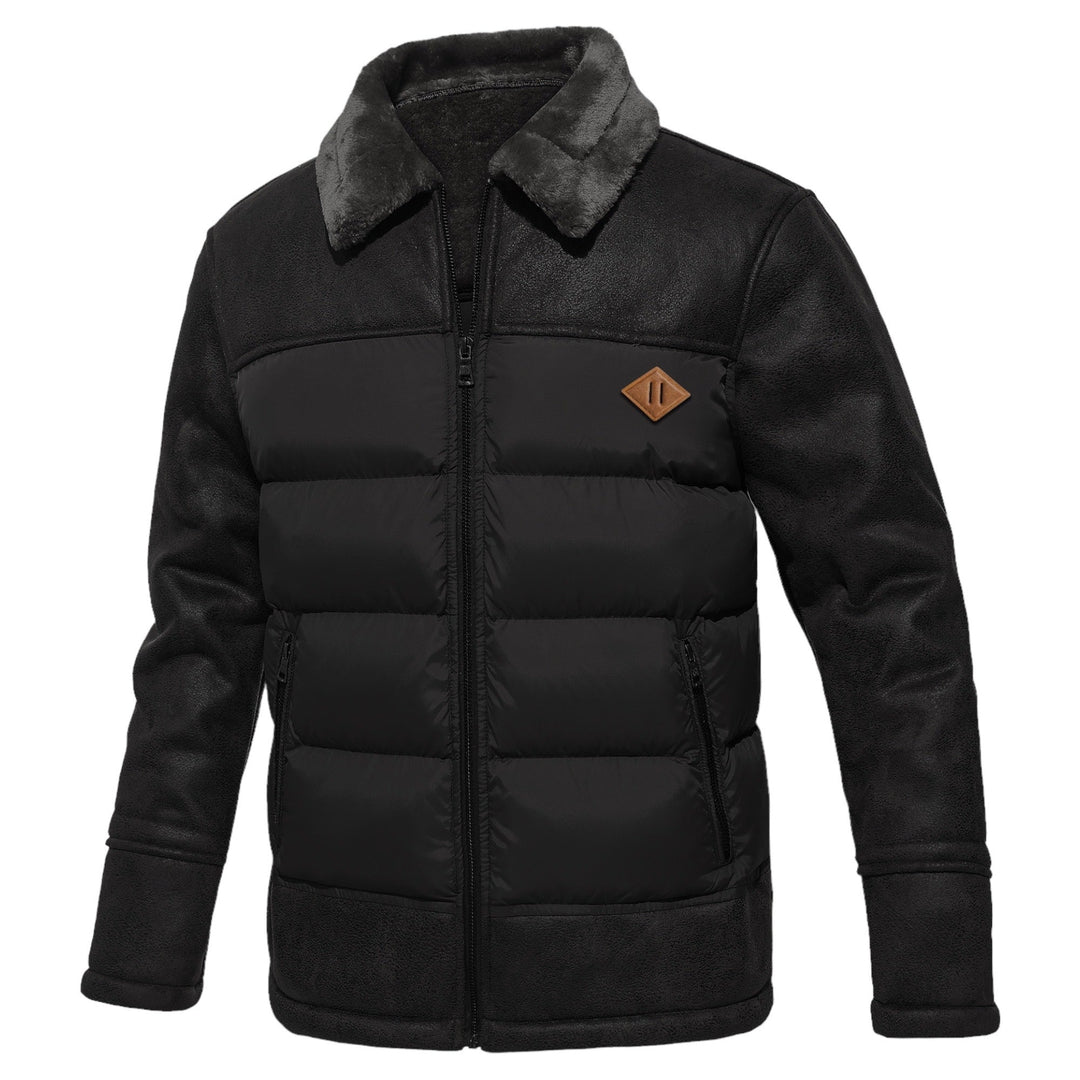 Heinrich | Herren Winter Puffer Lederjacke mit Fellkragen