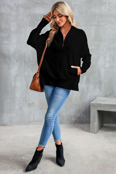 Doris | Sweatshirt mit Halbem Reißverschluss für Damen - Elle Zürich