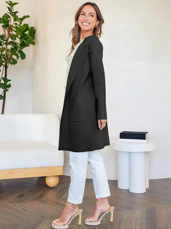 Bettina | Damen Kuschelige Winterstrickjacke mit Taschen - Elle Zürich